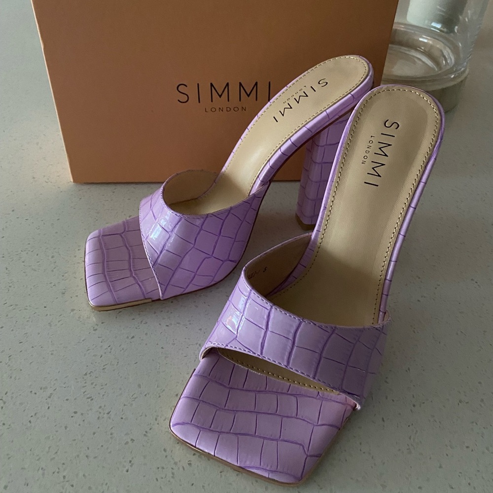 Lilac Croc Heels